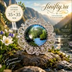 Финифть. Брошь Василина