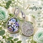 Серьги Романтика. Финифть