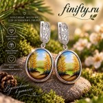 Серьги с Росписью. Финифть.