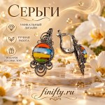 Серьги мини финифть