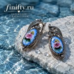 Серьги финифть ростовская
