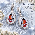 Серьги Мечтание. Финифть